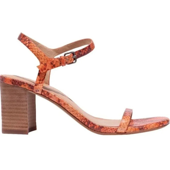 Madewell Sweet Tulip Snake Embossed Holly Leather Strappy Sandal Size 10 NIB - Picture 1 of 14